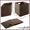 Casafield 13" x 13" Water Hyacinth Storage Baskets, Espresso -