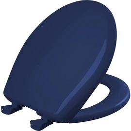 Bemis 200SLOWT 364 Round Closed Front Plastic Toilet Seat with Cover, Colonial Blue