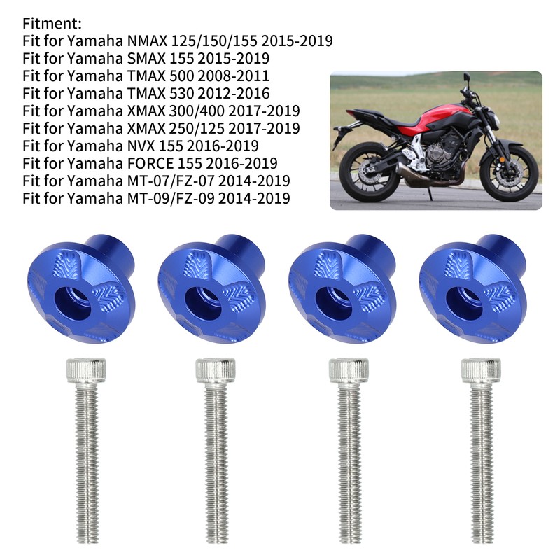 4Pcs Motorcycle Front Fender Frame Slider Screw Fit for YAMAHA