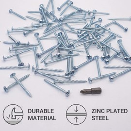 (Pack of 450) Galvanised Steel 3.5 x 40mm Wood Screws Metal Screws Modified Truss Head Self Tapping (450, 3.5 x 40mm)