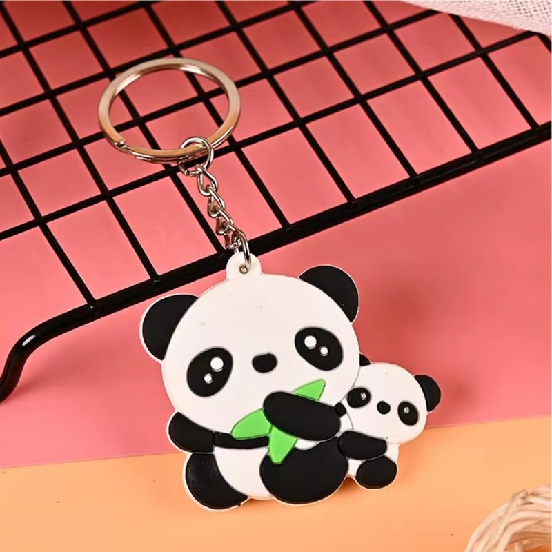 LiJuanWang Keyring Pendant, Gift Keyring, Bamboo Panda Keyring, Metal Lucky