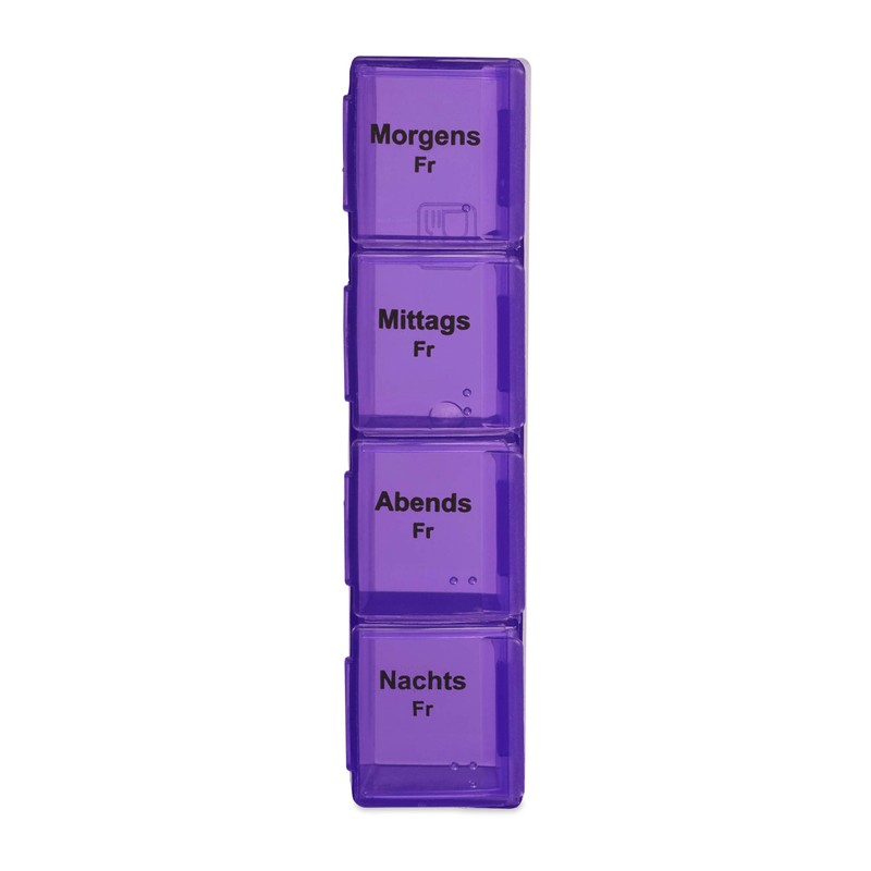 Relaxdays Astuccio Portapillole, 7 Giorni 4 Scomparti Organizer Porta Pastiglie