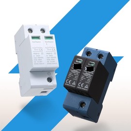 JVOZBZMWZ Circuit Breaker Surge Protection Device SPD DC 600V 800V 1000V 2P DC1000V 20KA~40ka Low Voltage Arrester House DIN Rail 2 Pole Protector (Color : White Ce, Size : 2P 800V)