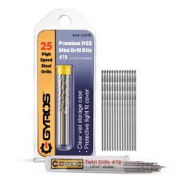 GYROS 25 PCS #78 Micro Drill Bit Set – Small Drill Bits for Jewelry, Plastic, Resin, & Soft Metal – High-Speed Steel Wire Gauge Mini Twist Drill Bit Set for Pin Vise Hand Drill & Rotary Tool