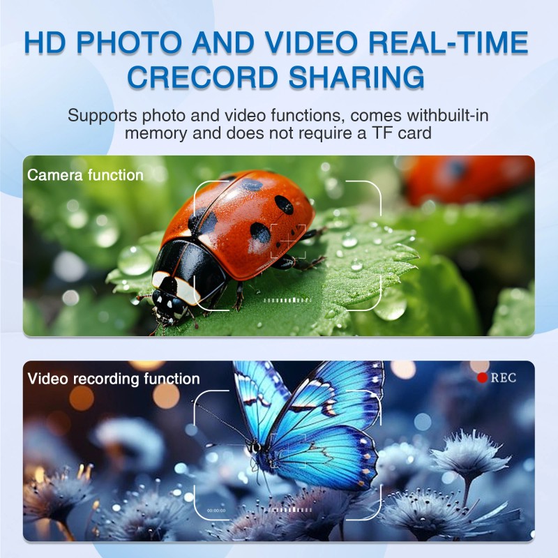 Kids Microscope Digital Camera Magnifying Glass Toys with 8 LED