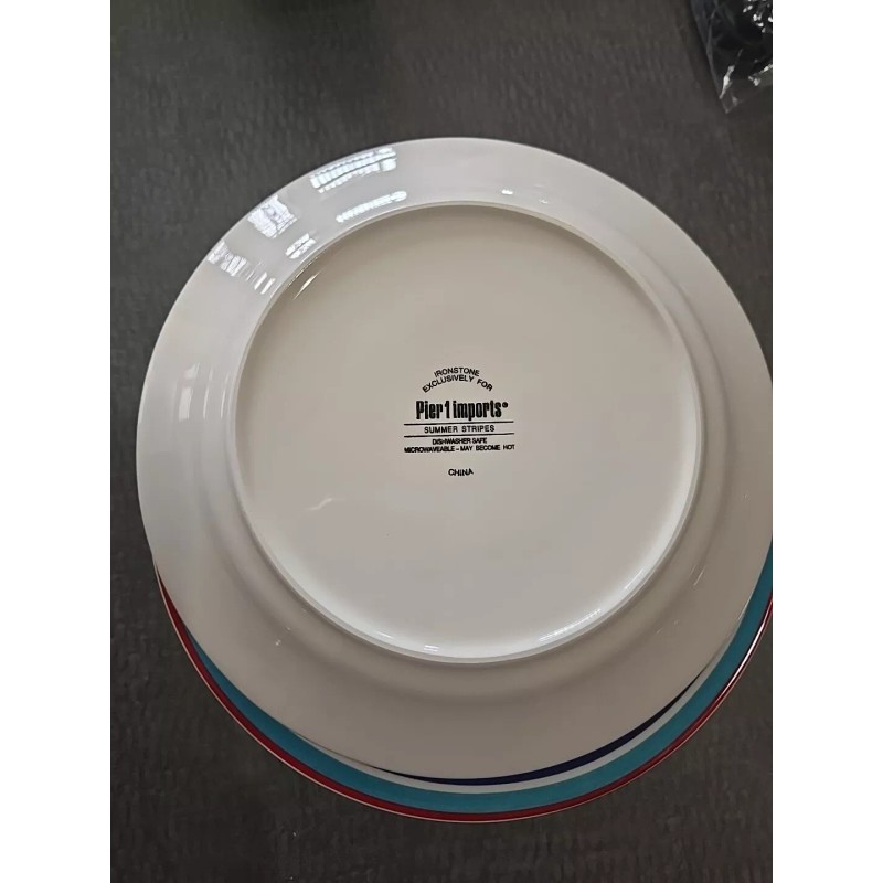 Pier 1 Imports Summer Stripes 8 3/4” Salad Lunch Plate