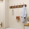 Yundoza Coat Rack Wall Mount, Bamboo Coat Hanger with 6