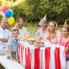 18 Pieces Table Skirt Red and White Striped Table Skirts