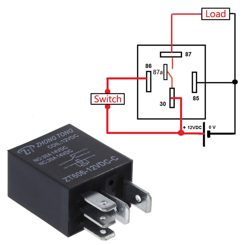 ESUPPORT Car Heavy Duty Relay Switch 12V 30A SPDT 5Pin