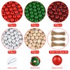 FEPITO Pack of 250 Christmas Plaid Wooden Beads Buffalo Craft
