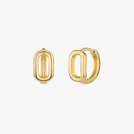 Gold&Deer 14K Goldfield Simple O-Ring Line One-Touch Earrings White Gold / 골드앤디어 14K 골드필드 심플 오링 라인 원터치 귀걸이 화이트골드