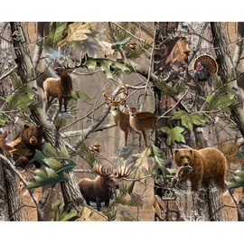 Camo Hunting Deer Bear Elk Turkey Edible Cake Topper (1/4 Sheet)