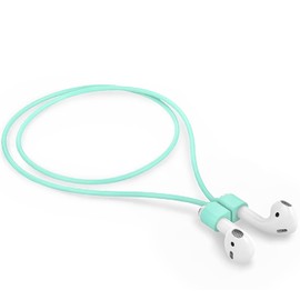 【1 Pack】Ultra Strong Magnetic Anti-Lost Straps for AirPods, Colorful Soft Silicone Sports Lanyard Compatible with AirPods 1&2 / AirPods 3rd / AirPods Pro 1st&2nd Gen, Neck Rope Cord - Mint Green