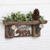 BLACK FOREST DECOR Mountain Bear Metal & Log Wall Shelf