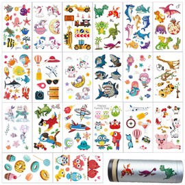 Rub on Transfers Stickers Cute Patterns Cartoon Animal Owl Shark Dinosaur Excavators Furniture Decals 20 Sheets for Home Office Scrapbooking Journal DIY Crafts