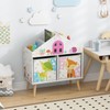Costway Kids House-shaped Playroom Bookshelf & 4 Top Storage 2