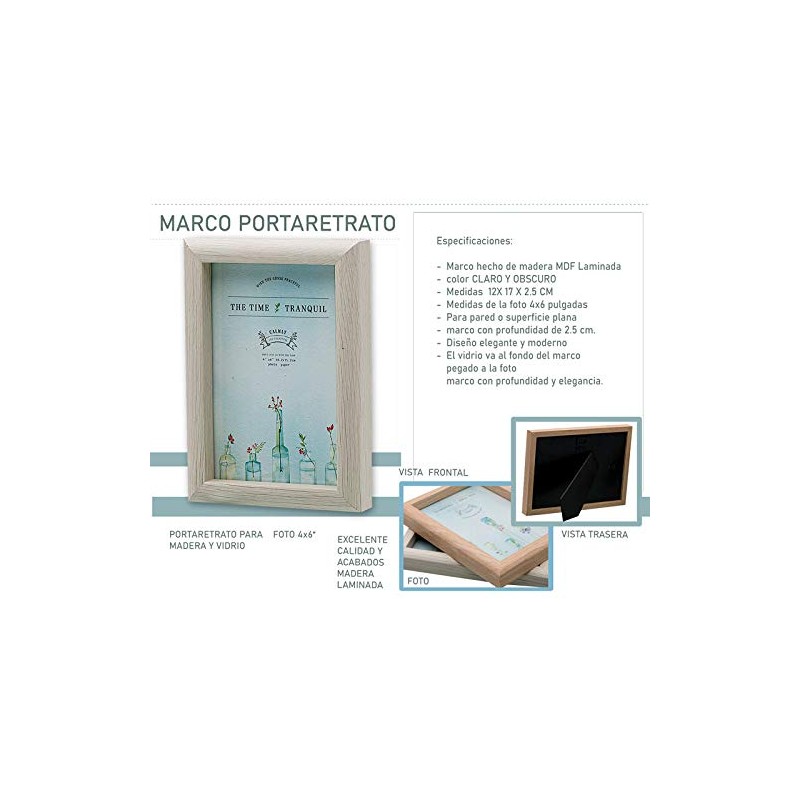MODERNO PORTARETRATO DE MADERA HW206 MDF LAMINADA 3 TAMAÑOS DIFERENTES