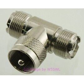 By W5swl UHF Male to Female Coax Connector Adapter TEE RF Connector Adapter
