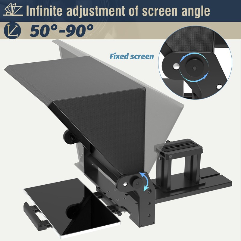 GEIMRSY 13-inch HD Wide-Angle teleprompter, manually Adjustable in Height and