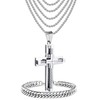 JUNOVUROS Large and Small Men's Cross Necklace Set with 5