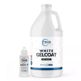 TRUE COMPOSITES White Gelcoat No Wax Coat Base with Hardener Fiberglass Marine Boat Repair 1 Gal