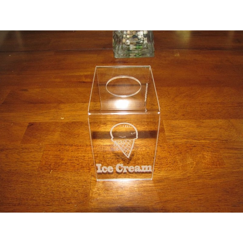 Engraved Acrylic Single Cone Ice Cream Cone Holder