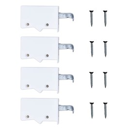 4 x Sossai® Dexo Cabinet Hangers | Hanger + Screws Set | Colour: White | Wall Bracket, Cupboard Holder, Cupboard Holder for Kitchen Wall Cabinets