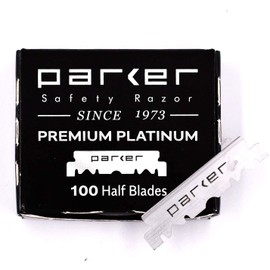100 Parker Premium Platinum 1/2 Blades - For Professional Barber Razors, Shavette Razors and Disposable Razors that Accommodate Half of a Double Edge Razor Blade