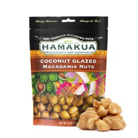 Hamakua Macadamia Nuts - Sweet Glazed Coconut - Hawaiian Grown Flavored Dry Roasted Half and Whole Macadamias - Natural Eco-Friendly Large Macadamia Nuts