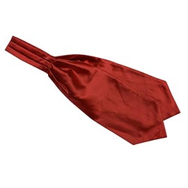 Men's Wine Red Silk Cravat Ties Woven Pure COLOR Ascot Wedding Stunning Neckties