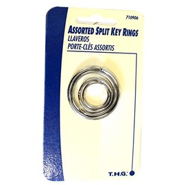 ToolUSA (2 Pack) 4 Assorted Size Split Key Rings | 0.75" to 1.5" (1.9 cm to 3.8 cm) | Nickel-Plated Tempered Steel | Ideal for Locksmiths & Key Organization