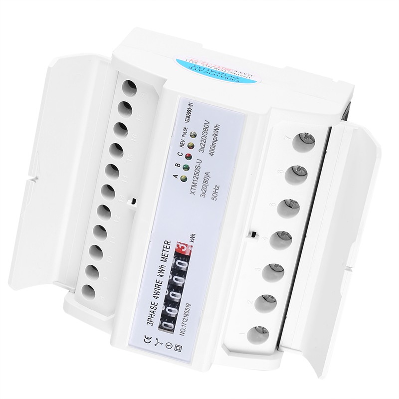 Digital 3phase 4 Wire DINRail Electric Meter 20(80)A Electronic KWh