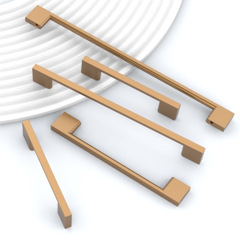 9BUILD 10 Pack Champagne Bronze Cabinet Pulls 5 Inch Cabinet