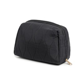 Makeup Bag, Travel Cosmetic Bag, Make Up Organizer Case, Travel Toiletry Organizer, Wide-Open Pouch Purse, Cute Makeup Brushes Aesthetic Accessories Storage Bag for Women (Black)