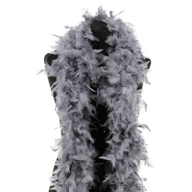 Luxury Dark Silver Grey Feather Boa – 80g -180cm
