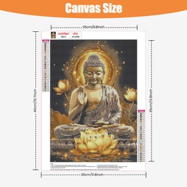 TOSTOG Diamond Painting für Erwachsene,Buddha Statuen Diamant Painting Kits Full Drill Bilder 5D DIY Diamant Malerei Set 30x40cm für Wanddekor