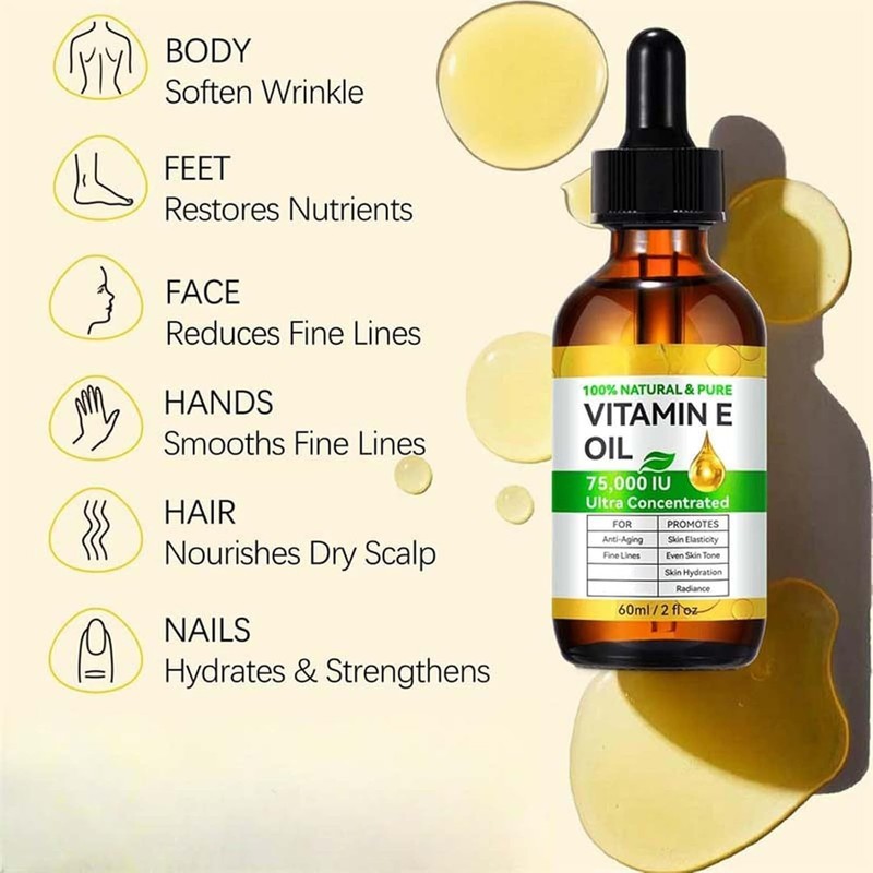 Aceite de Vitamina E, Apto para el Rostro, el Cabello