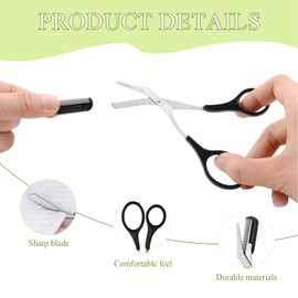 4 Stück Augenbrauenschere mit Kamm,Augenbrauen Schere für Frauen mit 8 Stück Augenbrauen-Trimmmesser,Edelstahl Beauty Augenbrauentrimmer,Zum Trimmen,Stylen und Pflegen der Augenbrauen