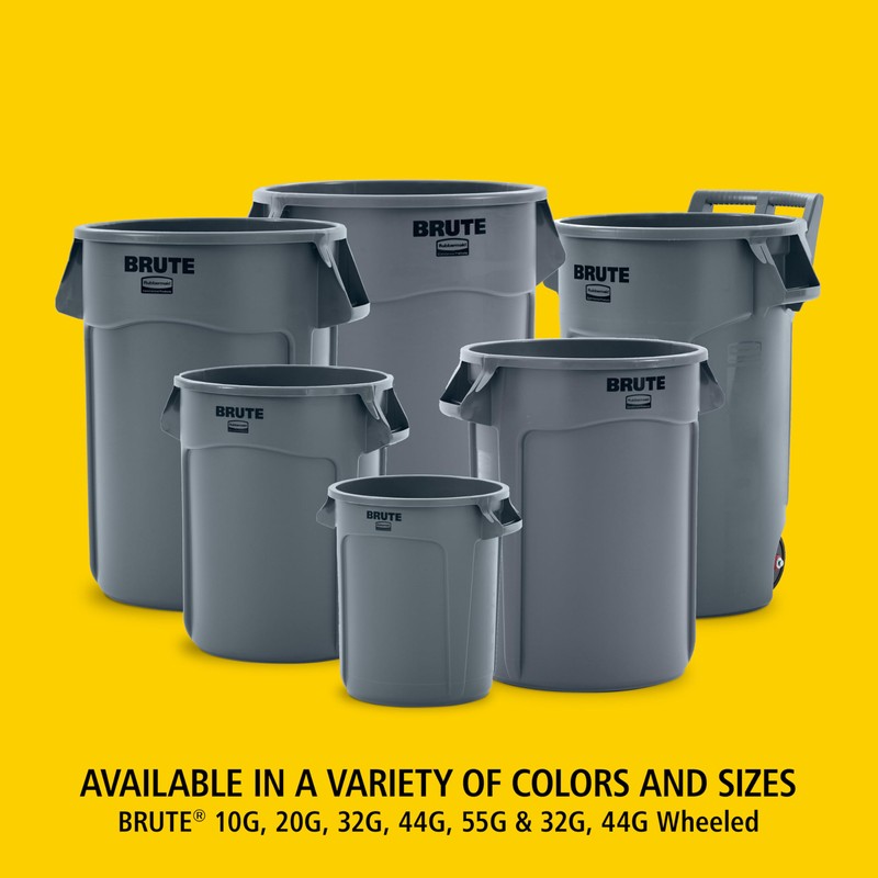 Rubbermaid Commercial Products BRUTE Heavy-Duty Round Trash/Garbage Can with Venting