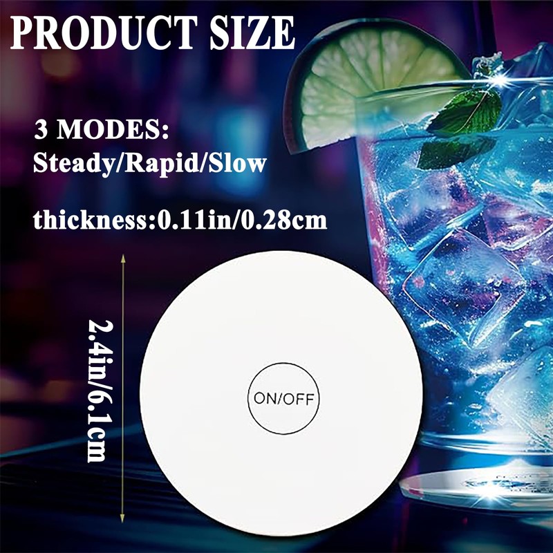 FYSHINE LED Drink Coaster, 60 Pack White, Round, Plastic, 24+