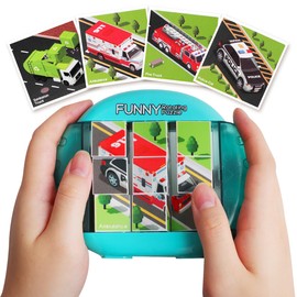 Fullware Rotating Puzzle for Kids 3 4 5 6 7 8 Year Old, 4 Puzzles in 1, Toddlers Travel, Car, Airplane, Road Trip Activities, Fine Motor Skills, Fidget, Gift for Boys & Girls Ages 3+(SPV)