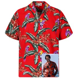 Original Hawaiian Shirt, Magnum P1, Tom Selleck, red, 3XL