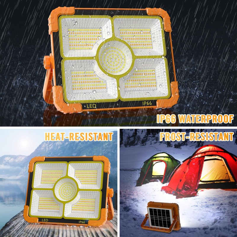 100W LED Solar Work Light, 466 LED 10000LM Magnetic Worklight