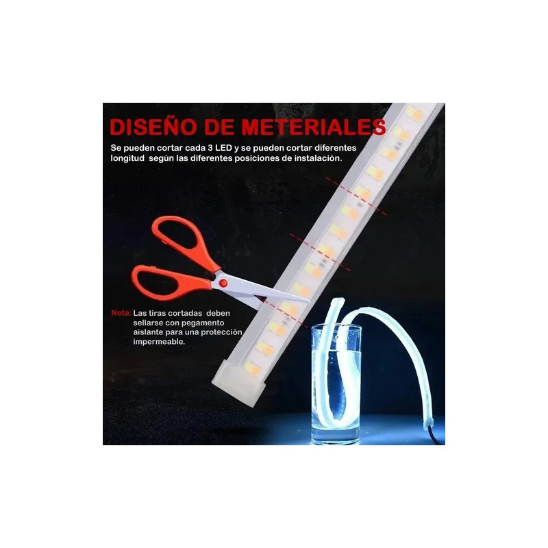 2pcs Tiras De Luz Led En El Automóvil De 30