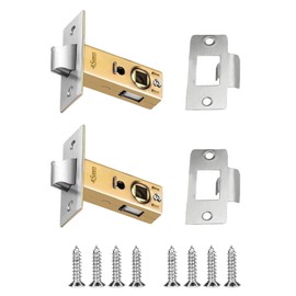 2 Set 45mm Tubular Latch,Forked Mortice Latch,Internal Door Lock Mortice Latch Mute Door Sprung Latch Tubular Mortice Latch for Internal Doors Sprung Lever Door Handles
