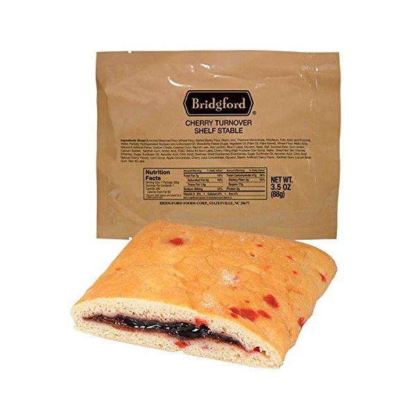 Bridgford Cherry Turnover - MRE Survival Food Storage Ready To Eat Meals - 3 Pack …