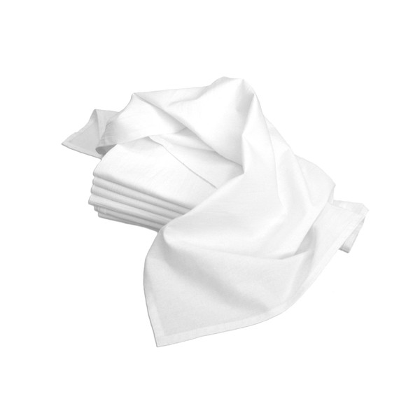 Aunt Martha's 28-Inch by 28-Inch Flour Sack Dish Towels, Premium 130 Thread Count, White, Set of 7