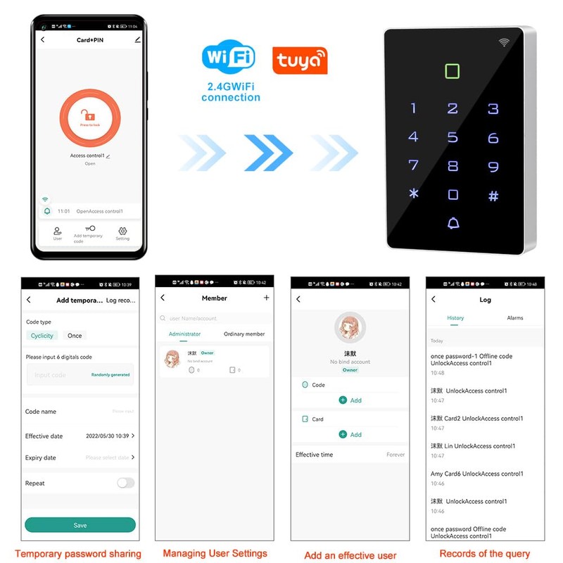 HERNAS Smart Access Control System Kit, IP68 Outdoor Waterproof Door