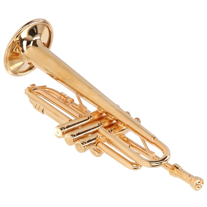 Trumpet Model Ornaments Exquisite Brass Miniature Instrument Desktop Decoration Gold