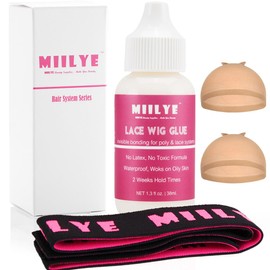 MIILYE Lace Wig Glue - Strong Hold, Waterproof & Sweat Proof, Bonding Adhesive for Lace Wigs, White